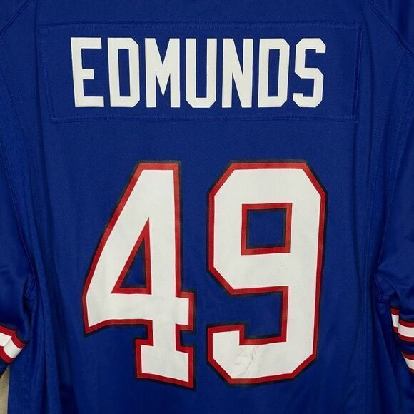 Buffalo Bills Jersey Mens Blue Red On Field #49 Tremaine Edmunds Nike Size XL - Picture 5 of 7